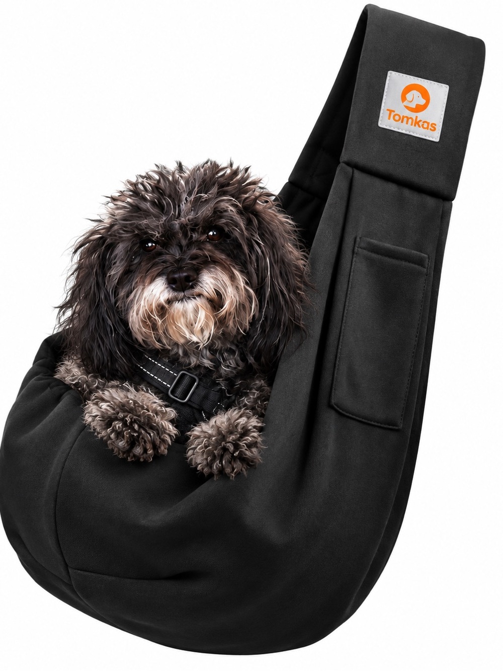 TOMKAS Small Dog & Puppy Sling Carrier Black Adjustable Pet Travel Bag
